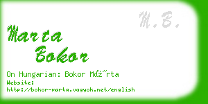 marta bokor business card